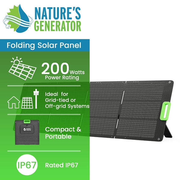 Nature's Generator Folding Solar Panel 200W NG200Folding