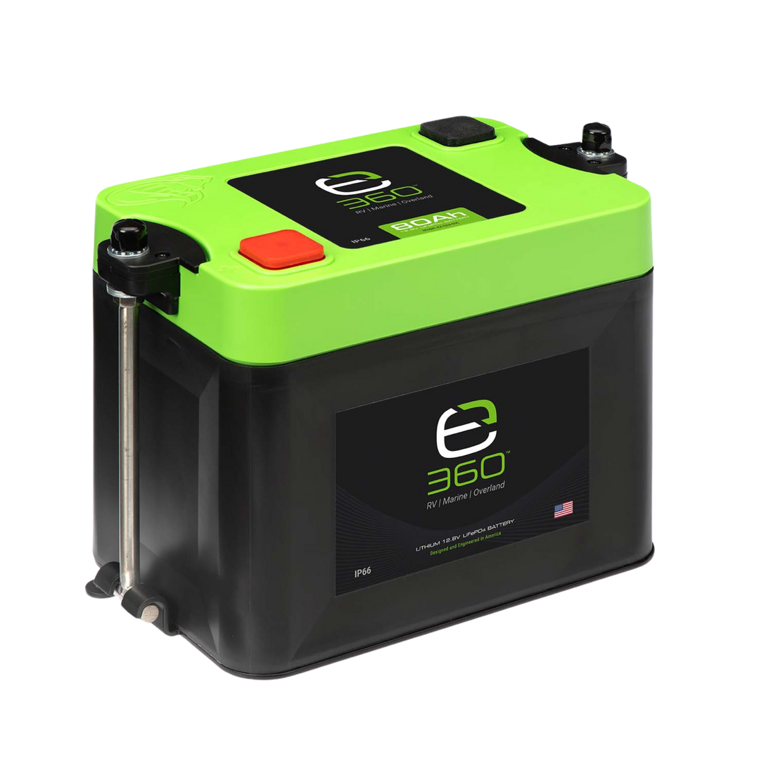 Single mounting kit with black plastic clips for Group 24 battery