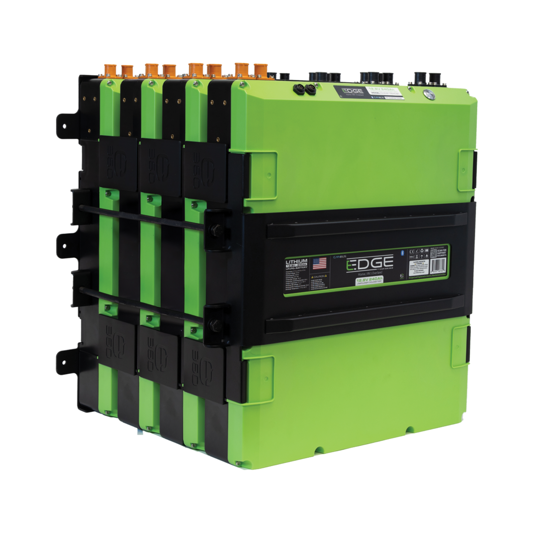 Edge EX2 4-battery mounting add-on kit with black enclosure and four battery slots.