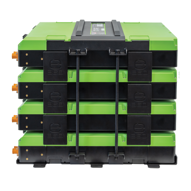 Edge EX2 4-battery mounting add-on kit with black enclosure and four battery slots