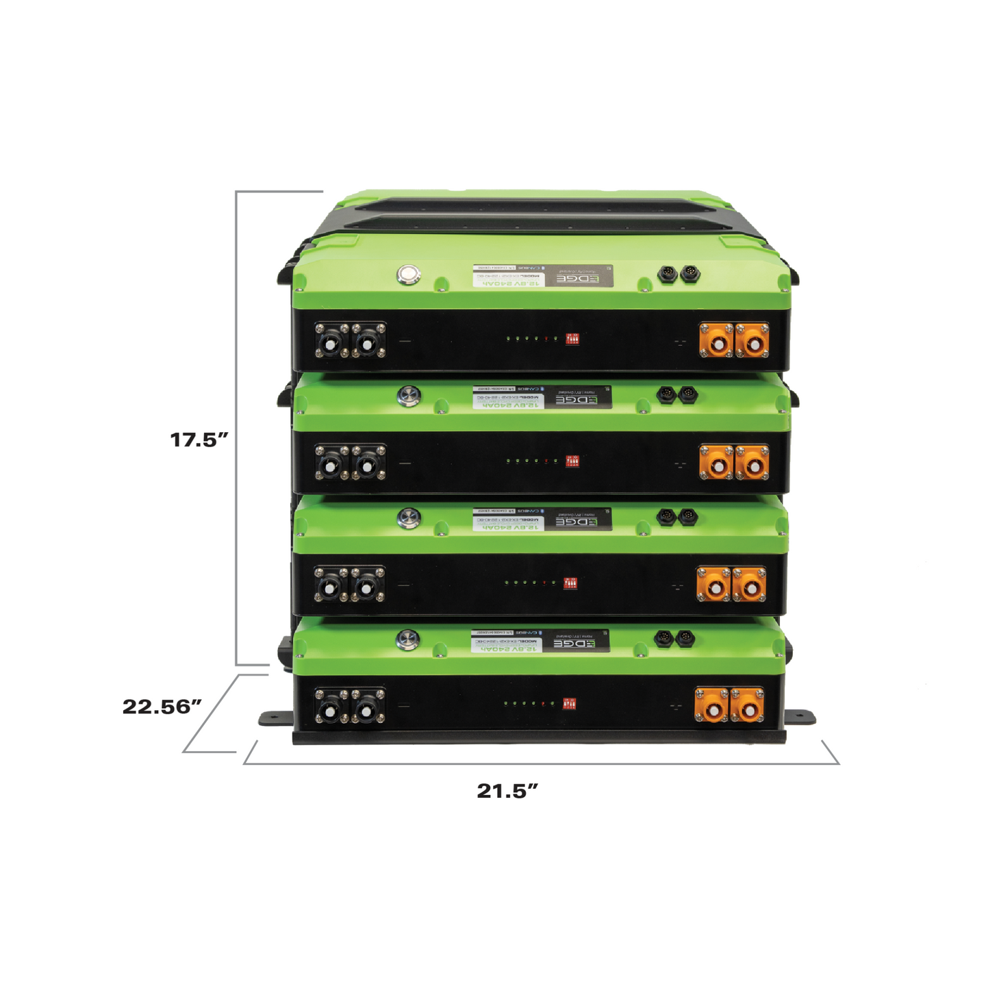Edge EX2 4-battery mounting add-on kit with black enclosure and four battery slots
