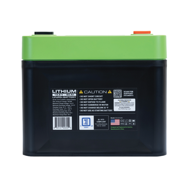 Expion360 12V 60Ah LiFePO4 Lithium Battery Group 24
