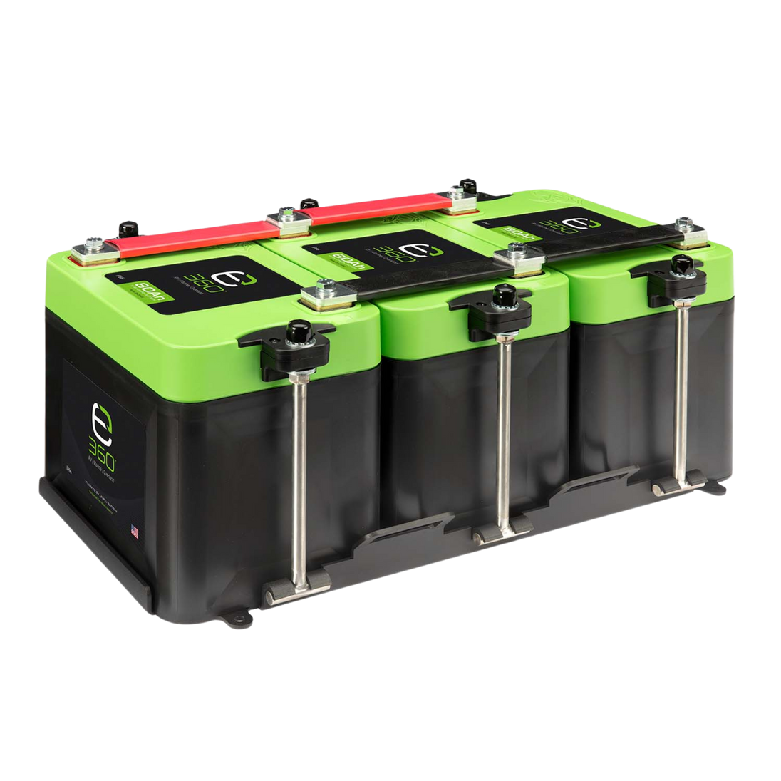 Triple mounting kit with three battery holders for Group 24 batteries
