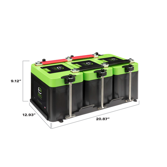 Expion360 Triple Mounting Kit for Group 24 Batteries holding 3 batteries