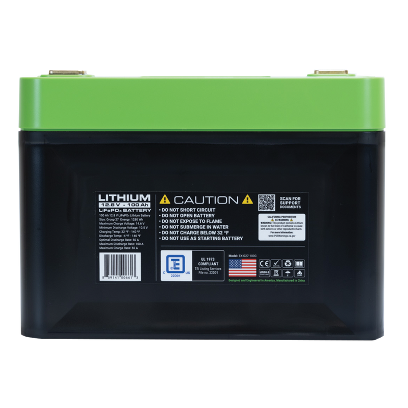 Expion360 12V 100Ah LiFePO4 Lithium Battery Group 27