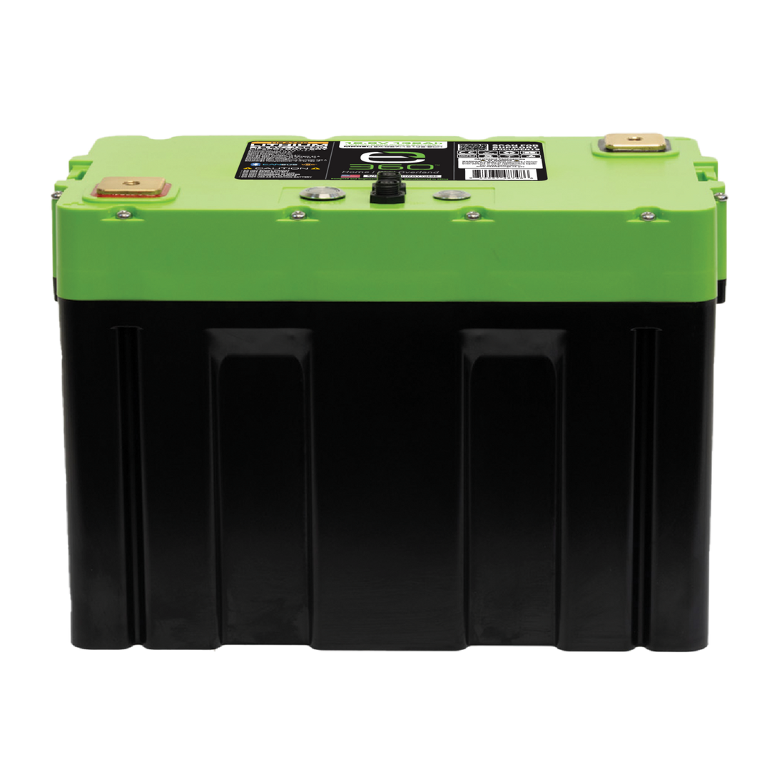 Expion360 12V 132Ah LiFePO4 lithium battery with Group 27 size, Bluetooth, and heating feature.