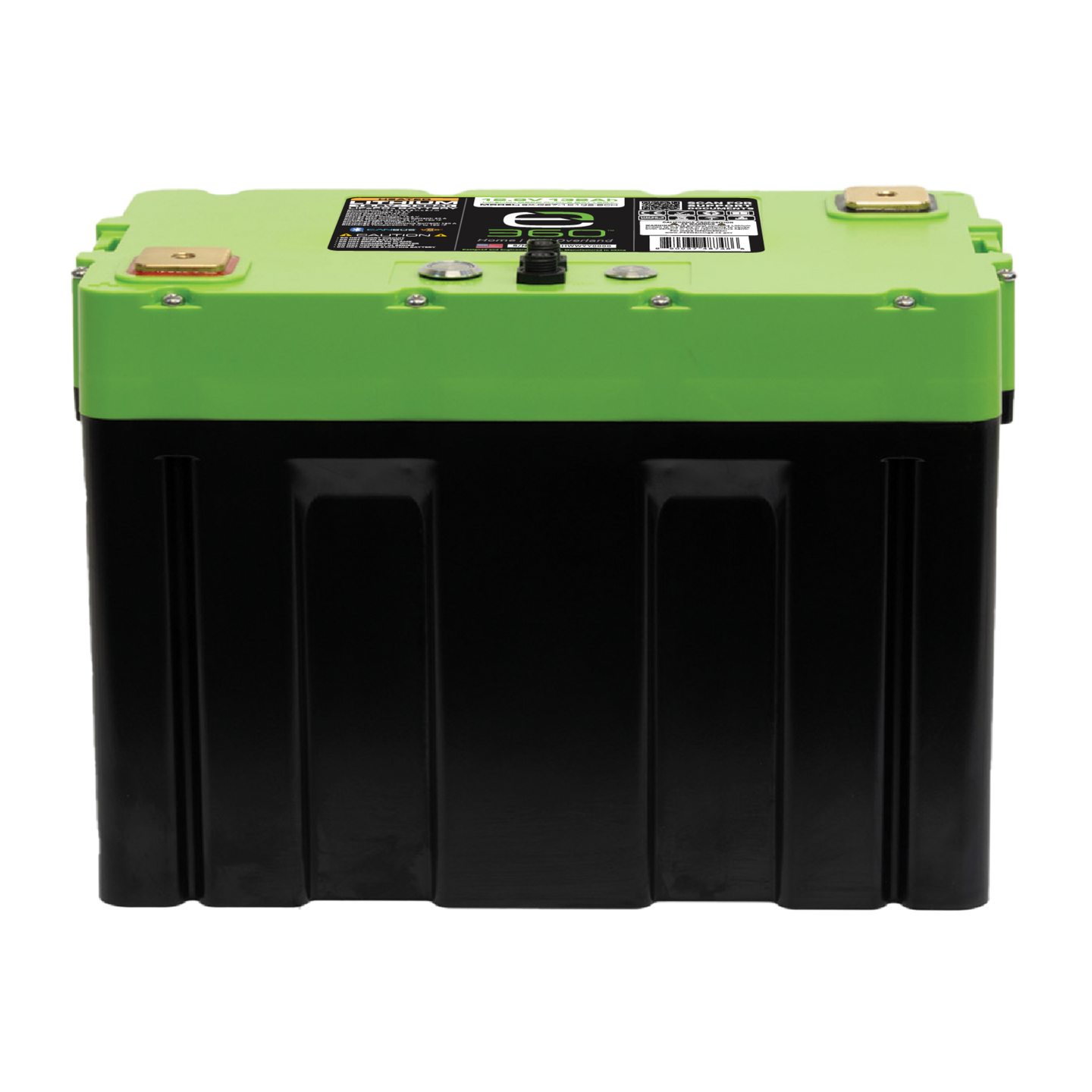 Expion360 12V 132Ah LiFePO4 lithium battery with Group 27 size, Bluetooth, and heating feature.