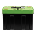 Expion360 12V 132Ah LiFePO4 lithium battery with Group 27 size, Bluetooth, and heating feature.