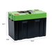 Expion360 12V 132Ah LiFePO4 lithium battery with Group 27 dimensions, Bluetooth, and heating feature.