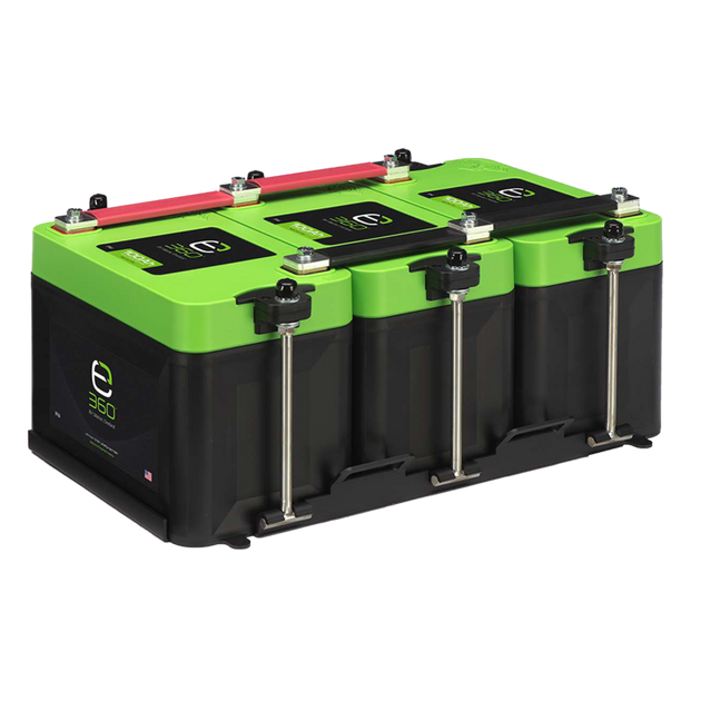 Triple mounting kit with three battery holders for Group 27 batteries