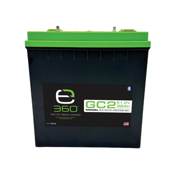 Expion360 48V 36Ah LiFePO4 lithium battery with Bluetooth functionality.