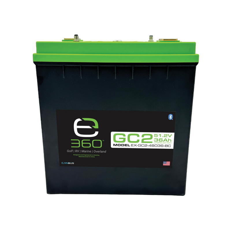 Expion360 48V 36Ah LiFePO4 lithium battery with Bluetooth functionality.