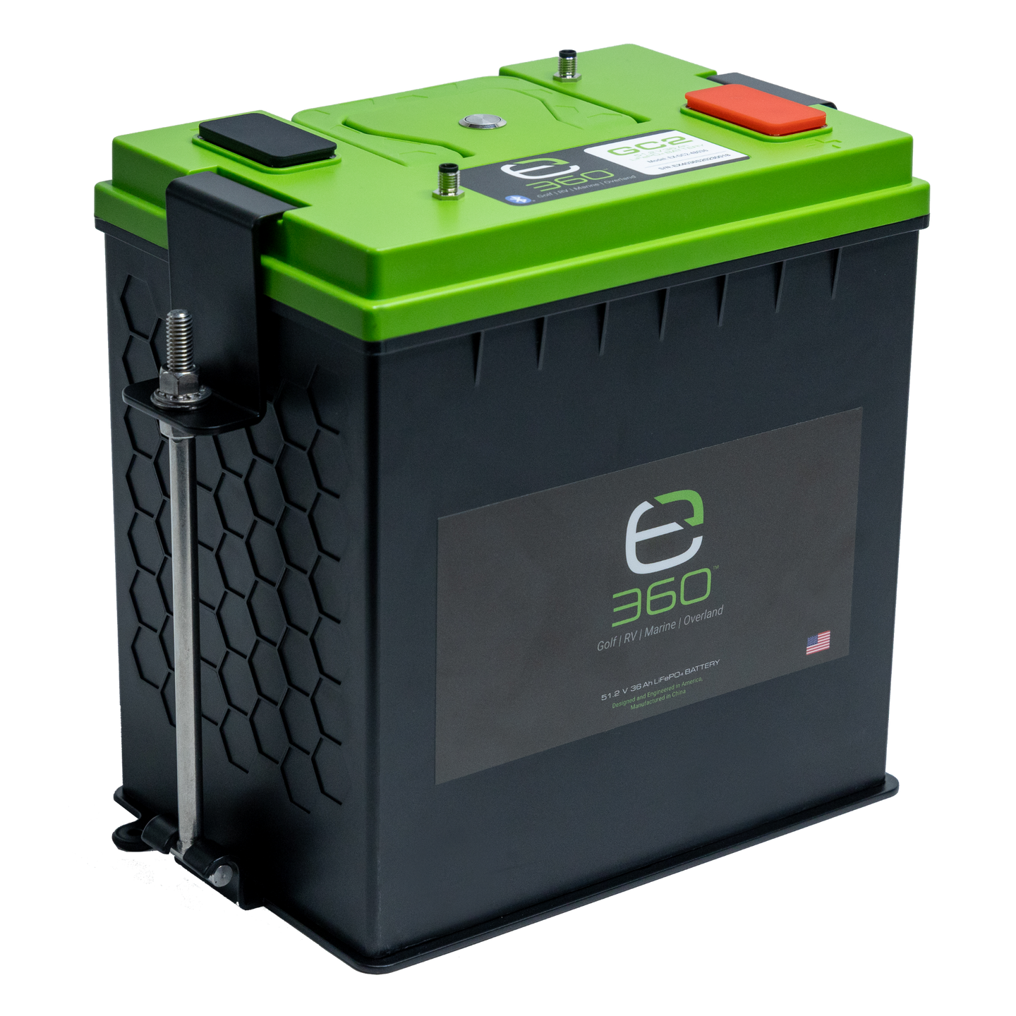 Single mounting kit with black plastic clips for GC2 battery