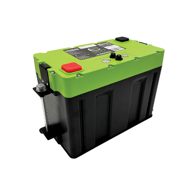 Single mounting kit with black plastic clips designed for Group 27 VHC batteries.