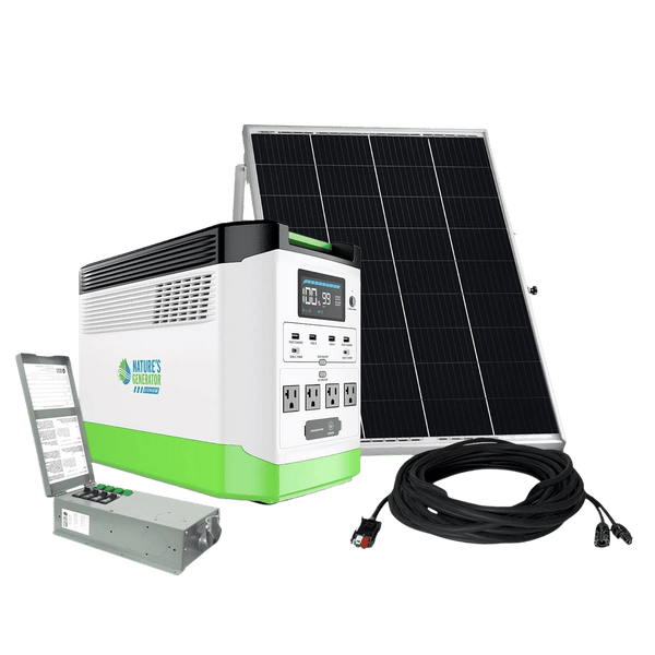 Nature's Generator Solar Generator 1800 Lithium and Transfer Switch