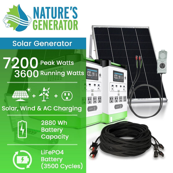 Nature's Generator Solar Generator 1800 Lithium and Transfer Switch