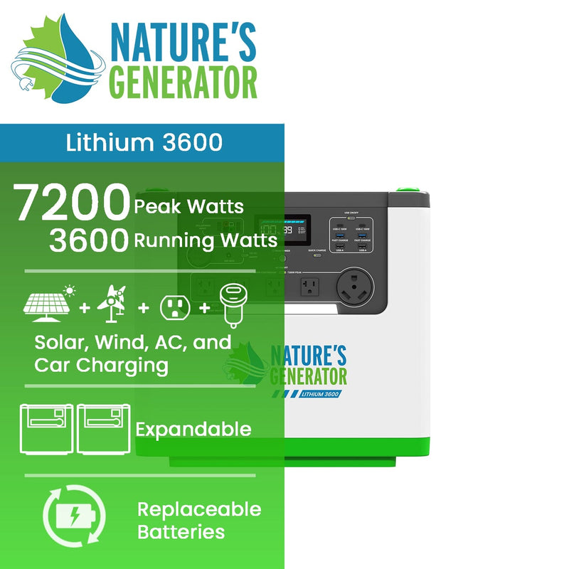 Nature's Generator Power Station Lithium 3600 LG3600