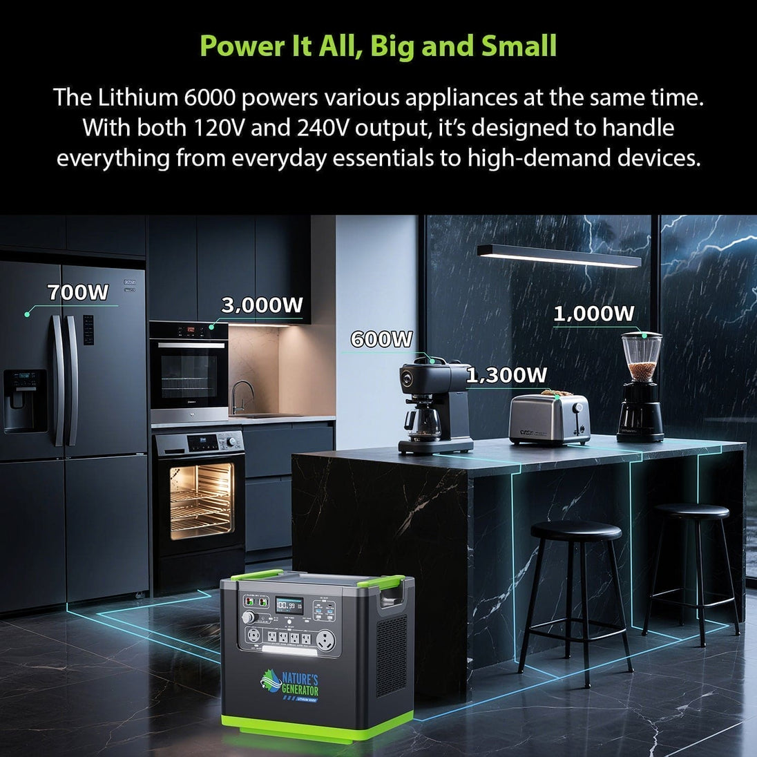 Nature's Generator Power Station Lithium 6000 LG6000