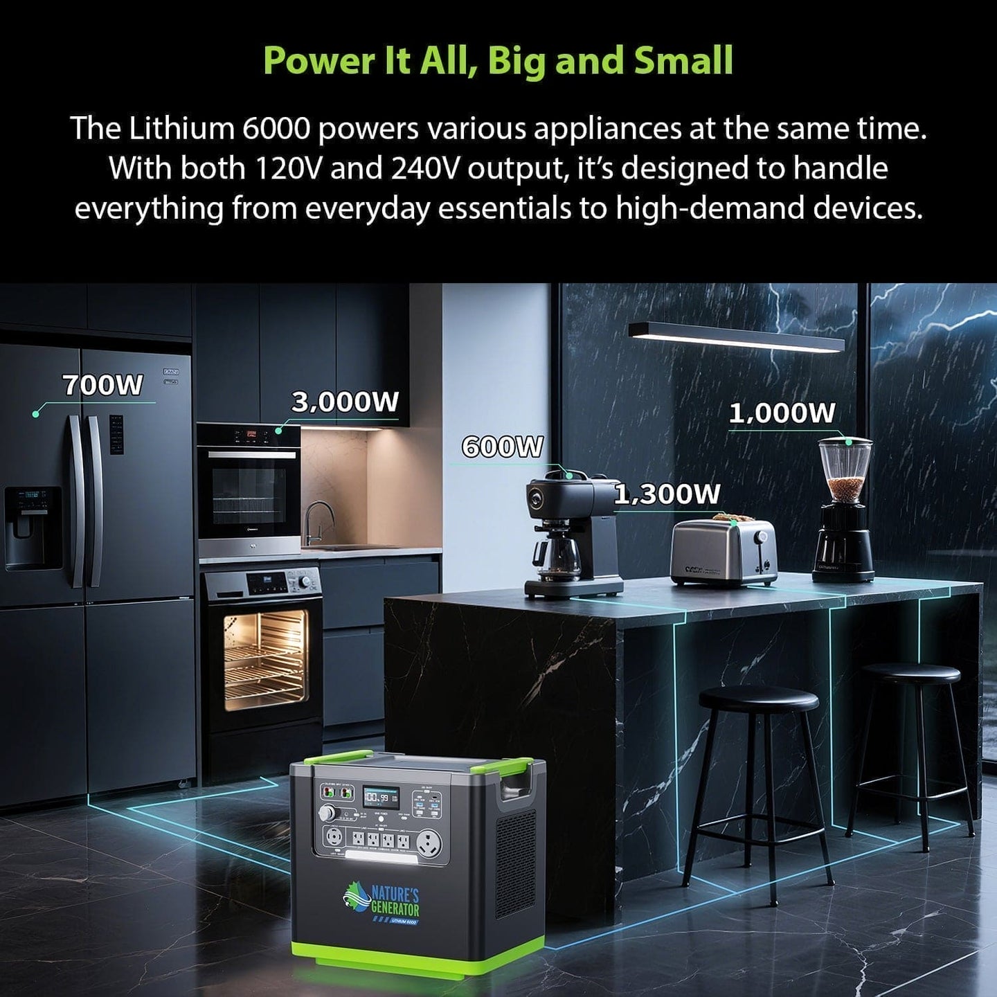 Nature's Generator Power Station Lithium 6000 LG6000