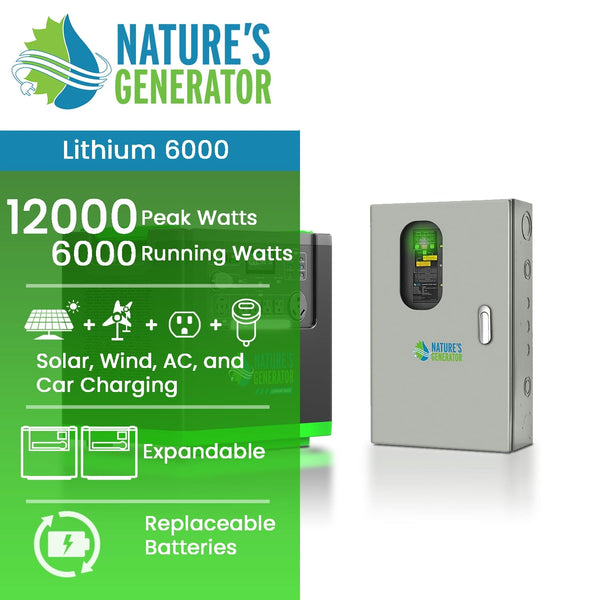 Nature's Generator Generator Lithium 6000 with Transfer Switch