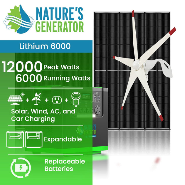 Product 
Lithium 6000 with 2x 410W Rigid Panel and Wind Turbine