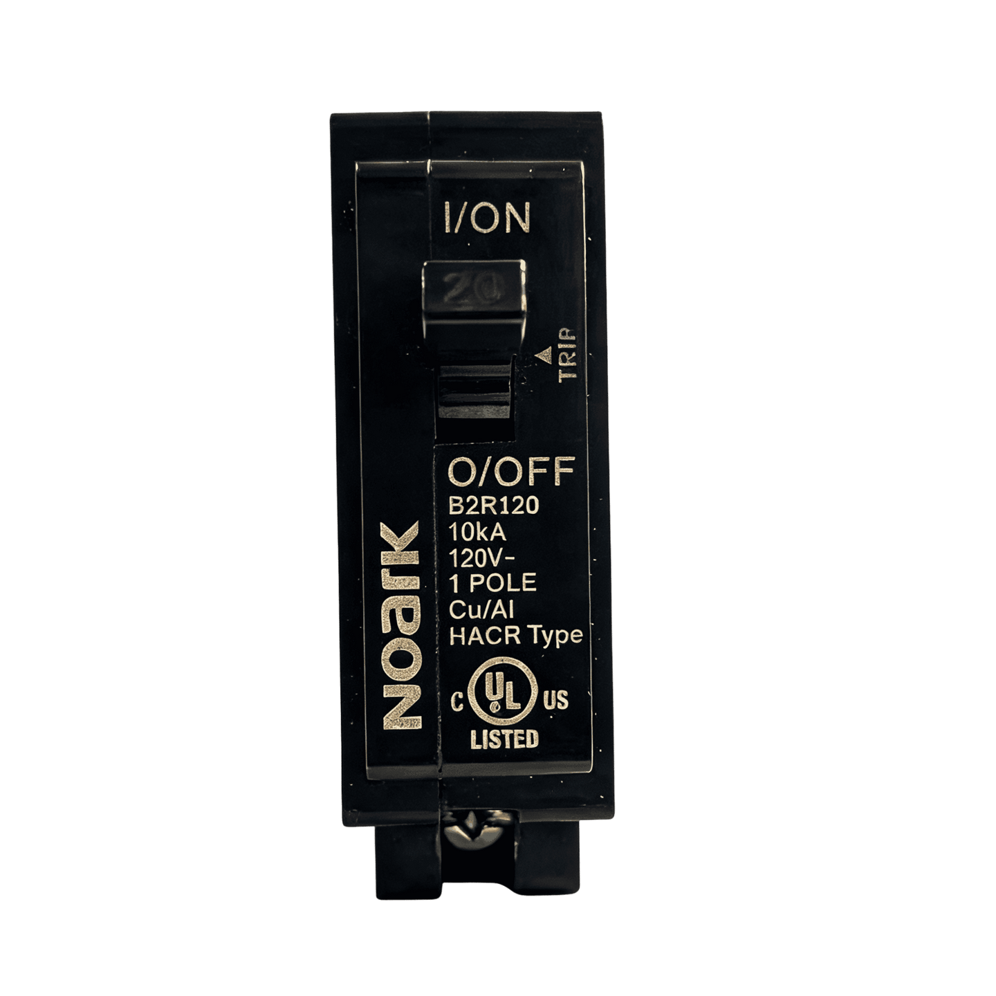 Miniature Circuit Breaker – 1-Pole, 20A, 120V UL 489 front view on a white background