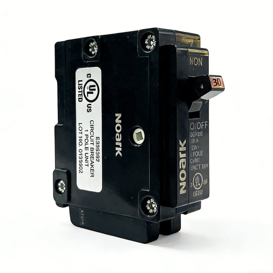 Circuit breaker with UL on a white background