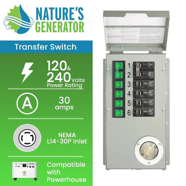 Nature's Generator Accessories 120V240V 30A 6 Circuit