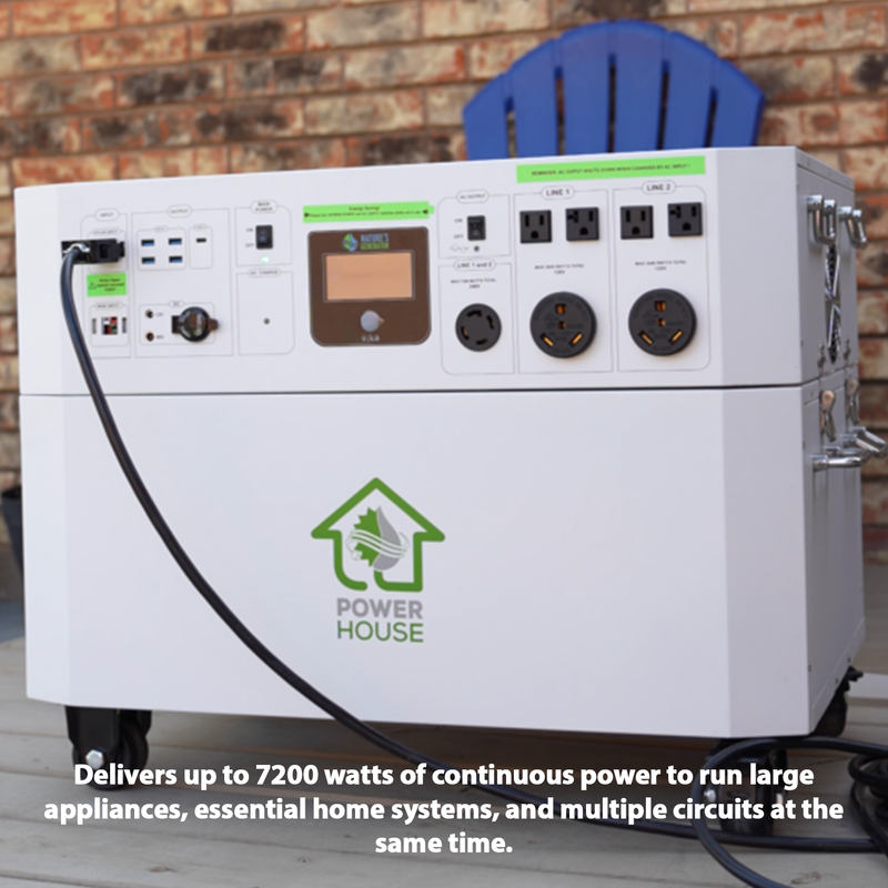 Nature's Generator Powerhouse with Solar Panel and Transfer