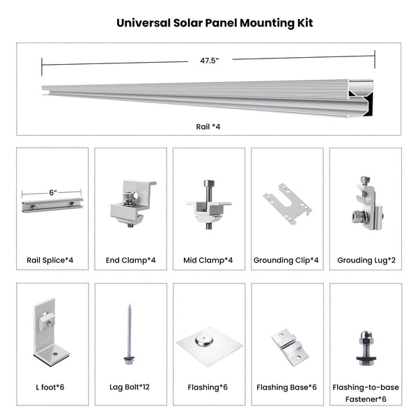 Nature's Generator Solar Panel Mount Universal NGUM01