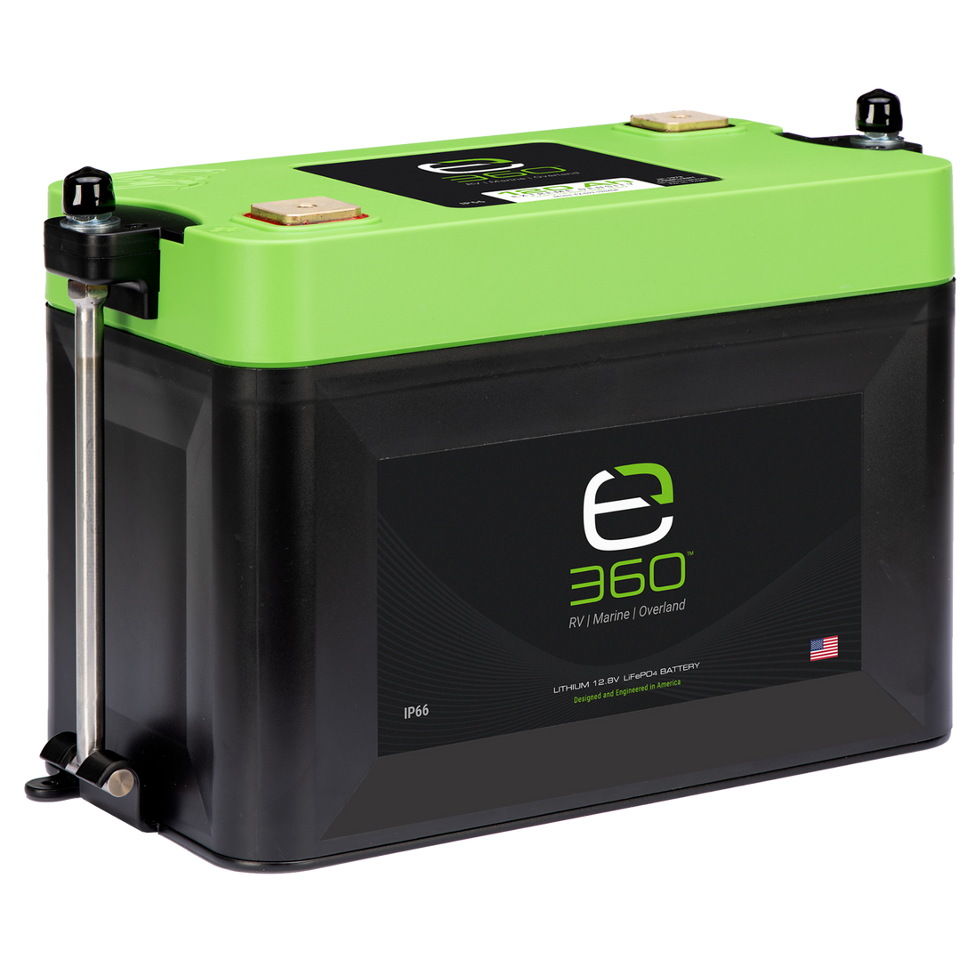 Single mounting kit with black plastic clips for Group 27 battery