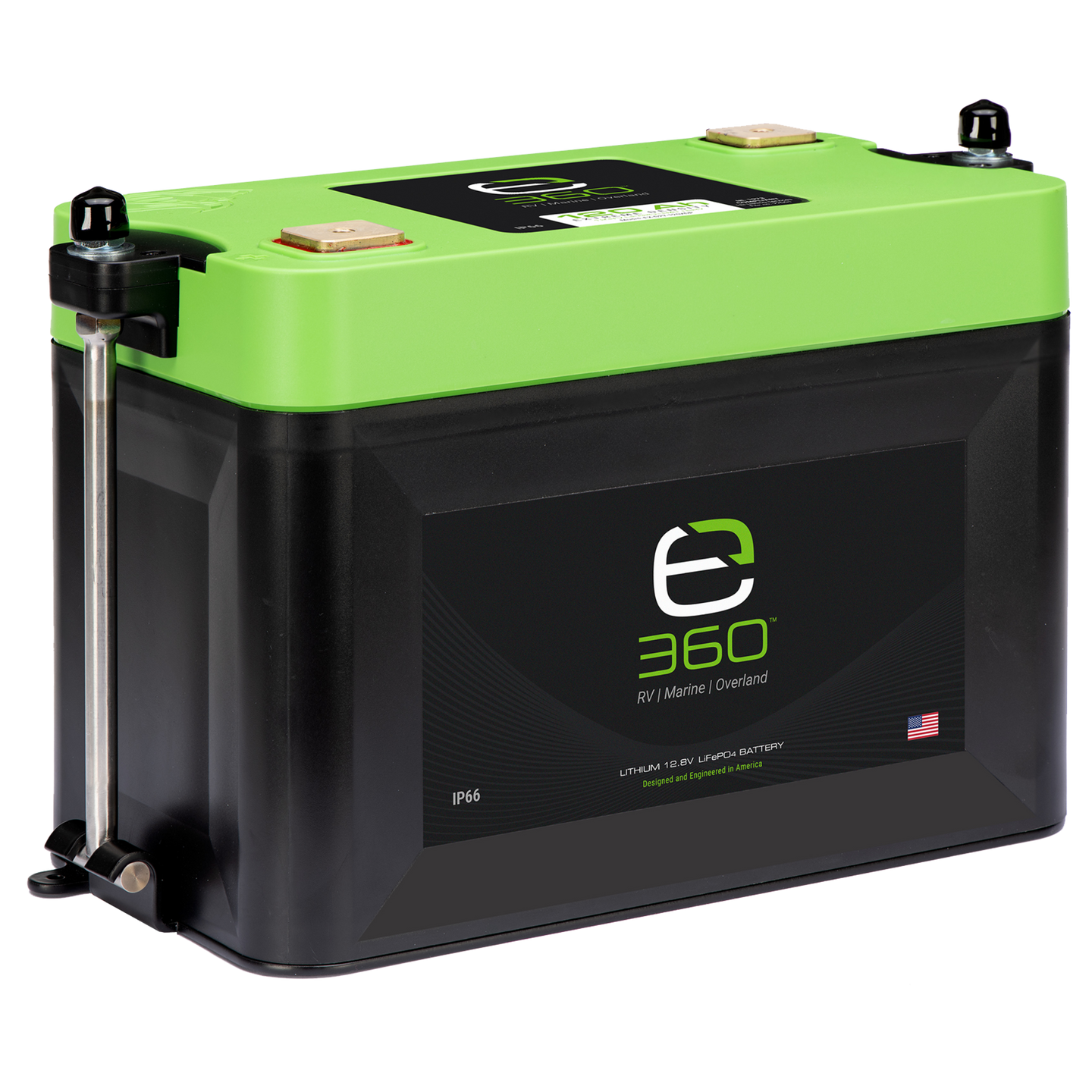 Single mounting kit with black plastic clips for Group 27 battery