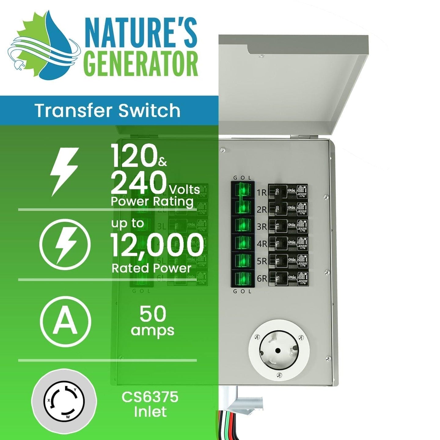 Nature's Generator Transfer Switch 12-Circuit 