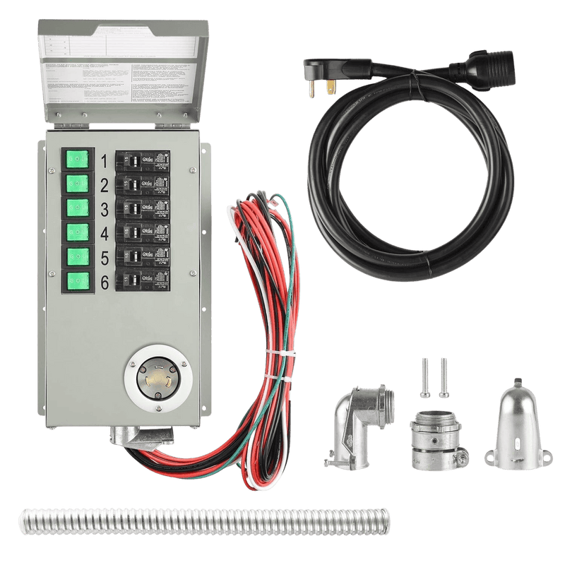 Nature's Generator Accessories 120V 30A 6-Circuit with control panel, wiring, and connectors.