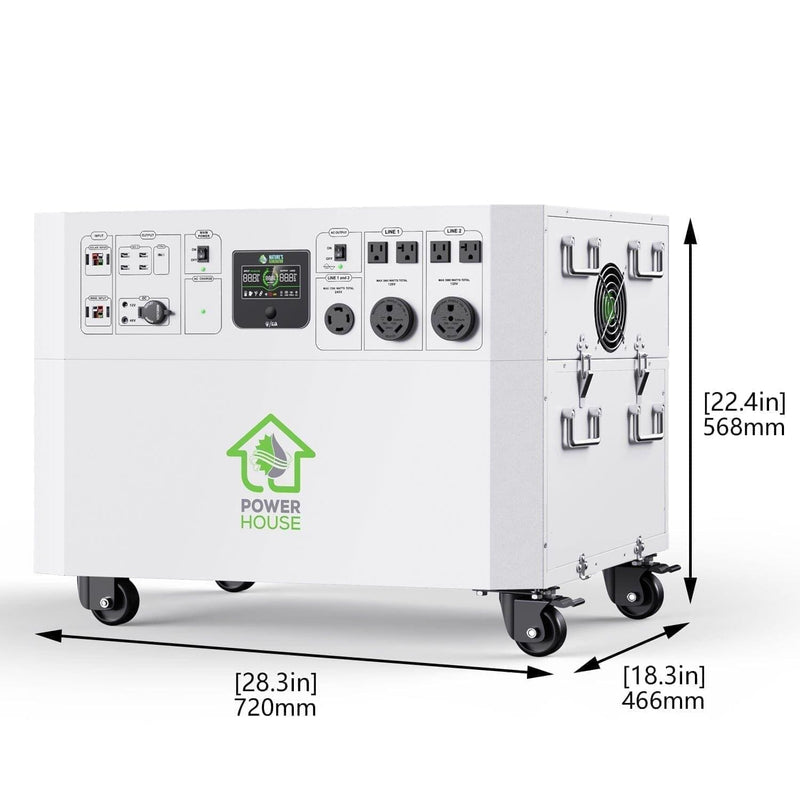 Nature's Generator Powerhouse with Solar Panel and Transfer